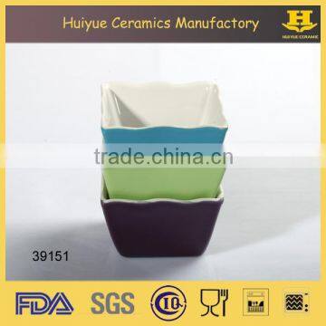 ceramic colored square ramekin