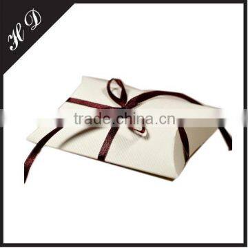 Kraft Paper Pillow Box With Ribbon