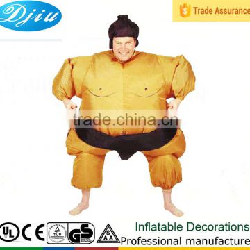 DJ-CO-140 gold japanese Inflatable Sumo Costume for adults with Battery Operated Fan