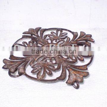 Cross Metal Coster w/Antique Rusty