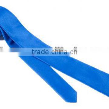 blue solid skinny tie necktie