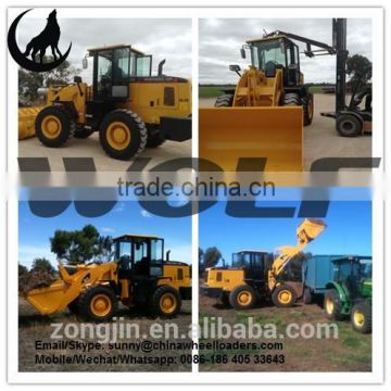 3 ton WOLF construction equipment wheel loader ZL30 with 2.2m3 bucket capacity