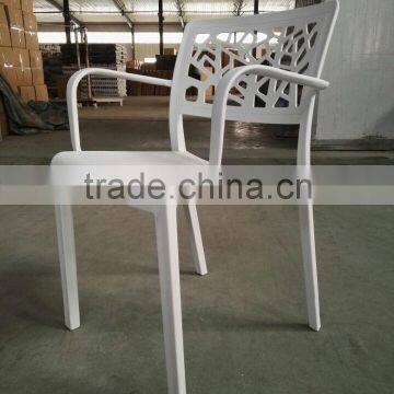 wholesale full PP dilated plastic garden leisure chairs with arms 1891a