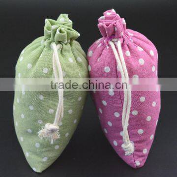 New design hemp dots printing jute promotional drawstring bag china supplier                        
                                                                                Supplier's Choice