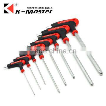 K-Master manufacture T handle ball point hex key 2-10mm screwdriver hex key