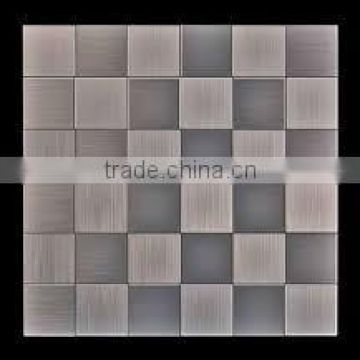 3D silver and aluminum mosaic tiles