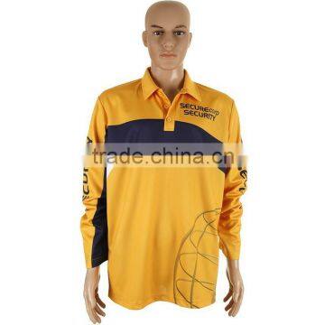 100%polyester dry fit custom design sublimated long sleeve polo shirts