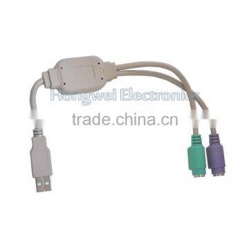 USB extension products USB 2.0 to PS/2 cable for old keyboard and mouse USB to Mini-Din 6 pins adapting cable