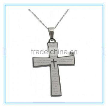 The Lord's Prayer stainless steel Cross Pendant