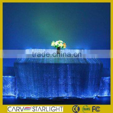 2015 optic fiber Luminous led lighted table cloth for wedding