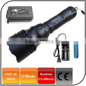 Diving depth 50m magnetically controlled switch power by 18650 battery 5 mode rechargeable led diving torch