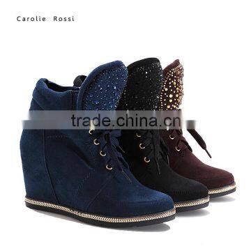 Luxury dimond suede leather sneakers for girl