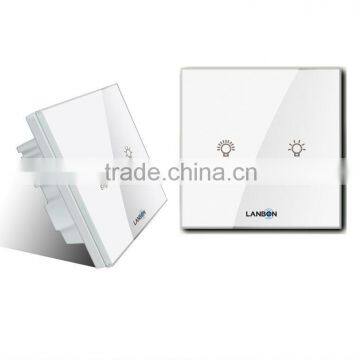 White electrical touch wireless wall mounted 1-gang dimmer controller for home/apartment/hotel