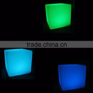 Cubic shape waterproof color changing led chair with remote control for coffee, hotel