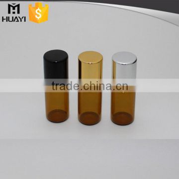 3ml empty cosmetic perfume amber glass roll on bottle