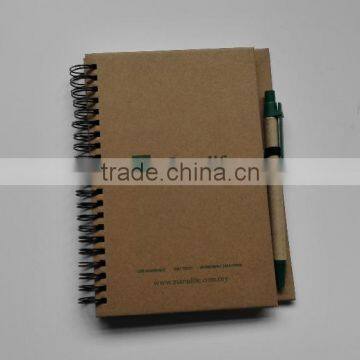 Eco friendly recycled notebook with pen