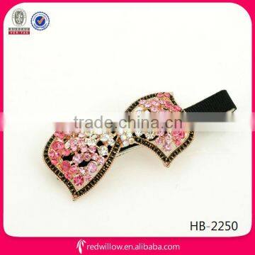 Manufacture wholesale colored crystal mini hair barrette for kids