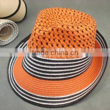 2015 New Hot Fashion latest paper straw fedora paper straw hat