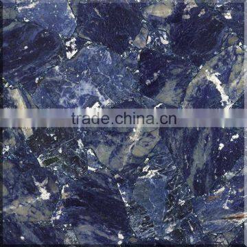 Blue gemstone translucent slabs for counter top