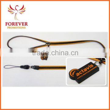 Promo Customized Logo Cheap Zipper Neck Lanyard