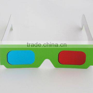 Sales promotion!custom logo high quality paper wholesale red blue lenses 3d paper glasses