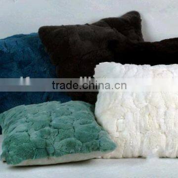 Glamour Colors Rabbit Fur Pillow Case Real Animal Fur Cushion 2016 Creative Design