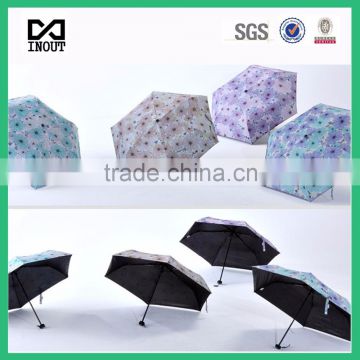 5 folding folwer chinese pocket umbrellas with flowers