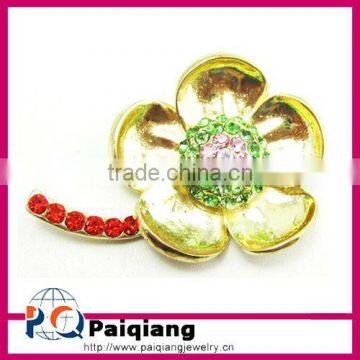 Newest rhinestone pin flower brooch