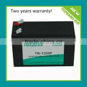 TB-1209F lithium ion battery 12v 9ah with PCM for motorcycle (two years warranty)