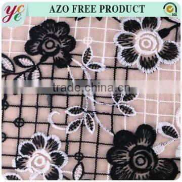 White and Black Chemical Embroidery Fabric Wholesale photo-5