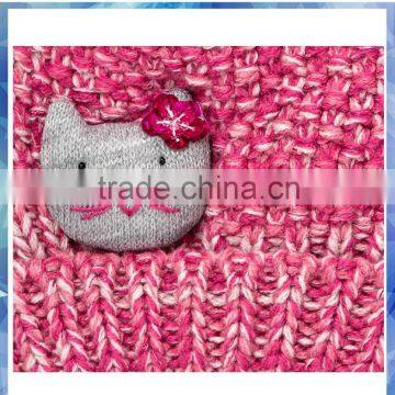 Girls Kitty Embellished Customizable Hats/knit Hat With Ball Top/kitty Hat photo-3
