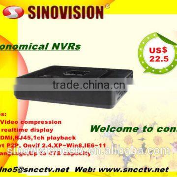 4ch real recording 1080P NVR Onvif