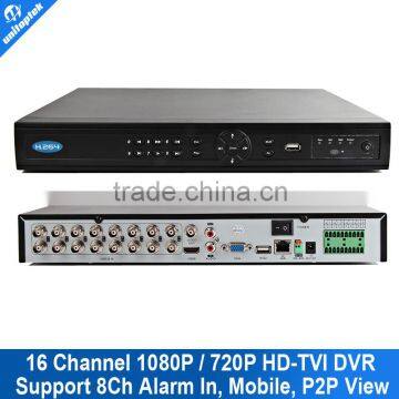 High Definition 16CH 1080P TVI DVR For 2.0MP TVI Camera Remote Mobile P2P View