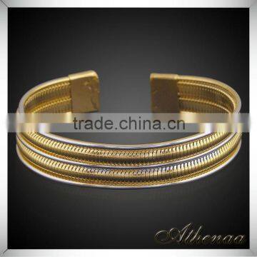 Gold Plated Bicolors Openable Cuff Expandable Bangle from China