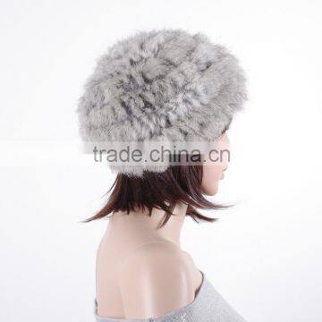 Wholesale Price Fashion Knitted Rabbit Fur Hat For Women