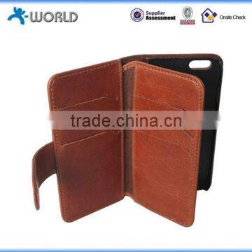 Premium Leather Case for iPhone 6S/6S Plus with 6 Credit Cards Wallet Design