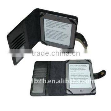 Booklet design Leather Cover Case for the Kindle Touch,with Card Slot