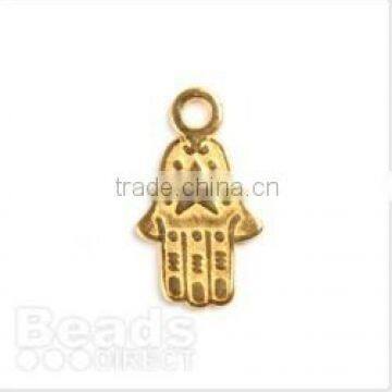 Gold Plated Brass Hand Charm 10x15mm