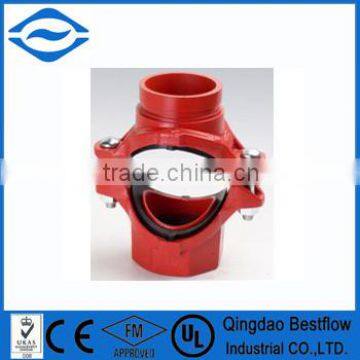Ductile iron mechanical cross grooved outlet