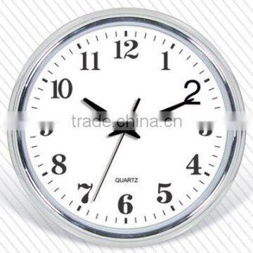 Plastic Wall Clock, with Electroplated Frame