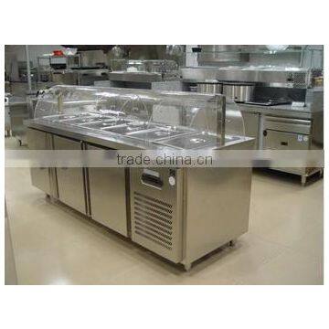 Commercial Counter Stainless Bain Marie cart With Curved Glass hood