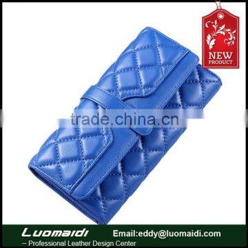 Ccustomize genuine leather ladies purse,lingge pattern lady wallet