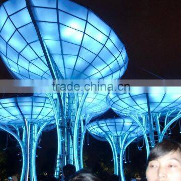 FERRARI PVDF coated Tensile fabric architecture LED lighting Cover with high light transmission