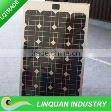 30W high efficiency semi-flexible monocrystal silicon Solar Panel for 12V system