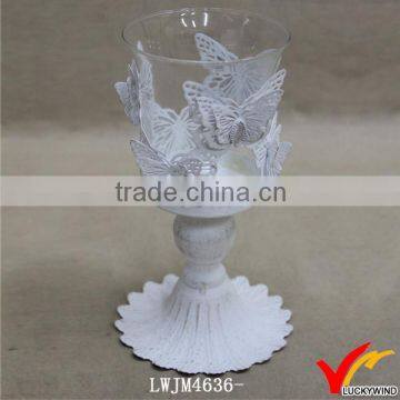 glass container for tealight holder metal base