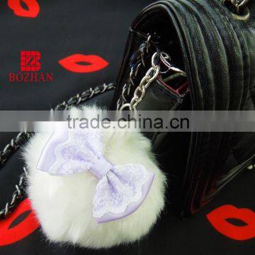 Round Plush Matel Keyring for Promotional photo-2