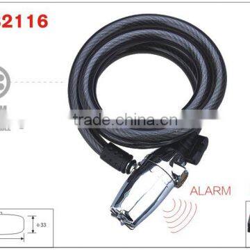 HC82116 high security design spiral cable motorcycle lock with alarm