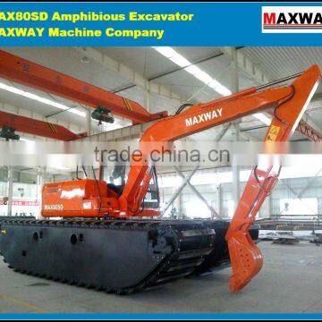 MAX 80 SD Small Swamp Excavator, Amphibious Excavator with 0.35 m3 Bucket . CE , EPA avaliable