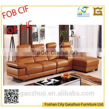 high quality elegant learher sofa set with high headrest