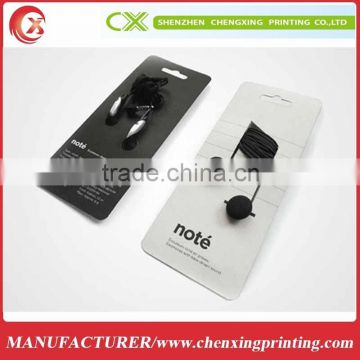 Mobile Phone Charger Packing Card /PVC Clear Cards/Headset Cardboard Packaging